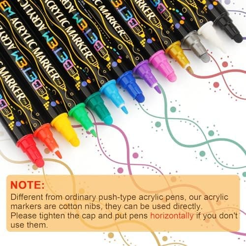 24 Colors Dual Tip Acrylic Paint Pens Markers