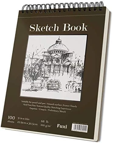 9x12 Inches Top Spiral Bound Sketch Book, 100-Sheets