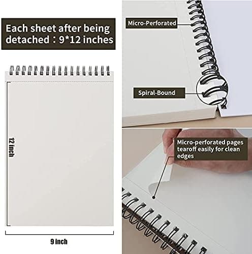 9x12 Inches Top Spiral Bound Sketch Book, 100-Sheets