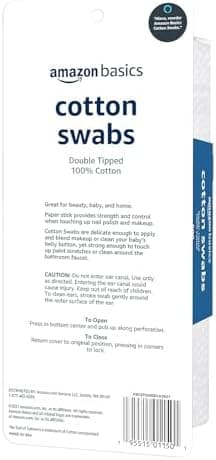 Amazon Basics Cotton Swabs, 500 Count