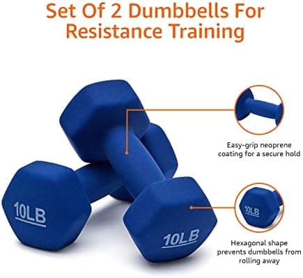 Amazon Basics Neoprene Coated Hexagon Dumbbell Set