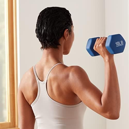 Amazon Basics Neoprene Coated Hexagon Dumbbell Set