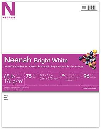 Astrobrights/Neenah Bright White Cardstock, 8.5" x 11", 75 Sheets