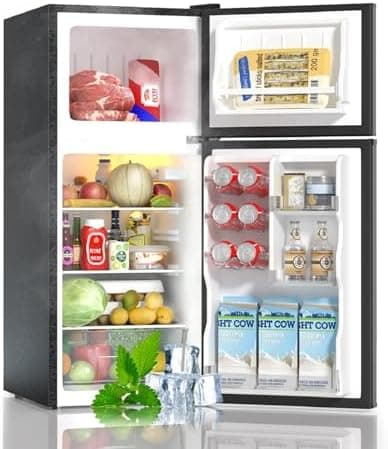 BANGSON Small Refrigerator with Freezer, 4.0 Cu.Ft