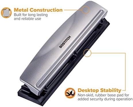 Bostitch Office Premium 3 Hole Punch, 12 Sheet Capacity