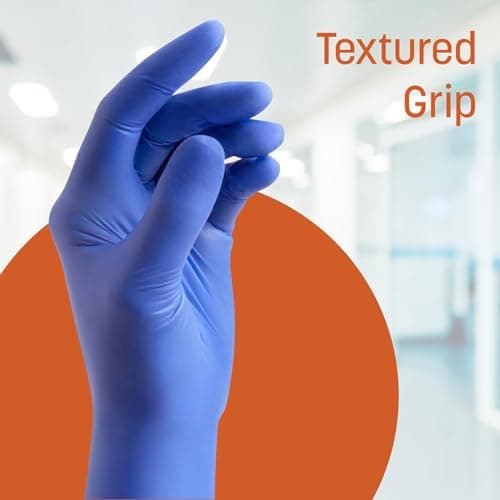 Caring Nitrile Exam Gloves, Blue, Powder-Free, Disposable