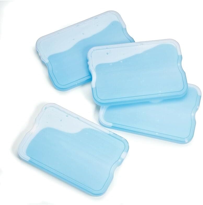 Cool Coolers by Fit & Fresh 4 Pack XL Slim Ice Packs, Blue