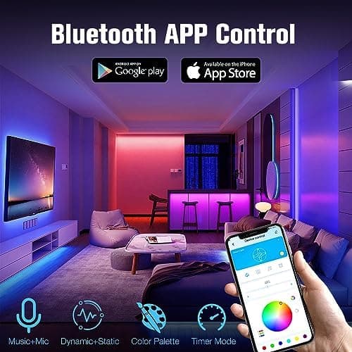 DAYBETTER LED Strip Lights 130ft, Color Changing RGB Decor
