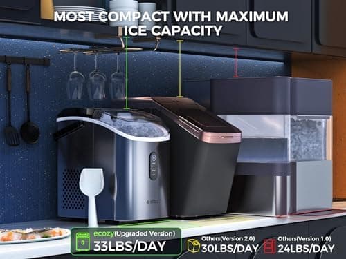 ecozy Nugget Ice Maker Countertop - 33 lbs Daily Output
