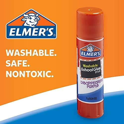 Elmer's Disappearing Purple School Glue Sticks, Washable, 30 Count