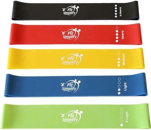 Fit Simplify Resistance Loop Exercise Bands, Set of 5