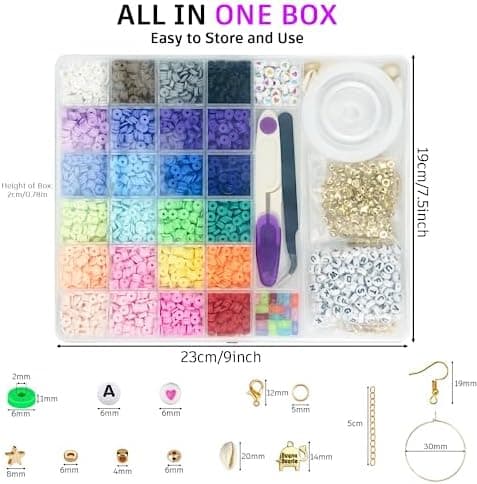 Gionlion 6000 Clay Beads Bracelet Making Kit, 24 Colors