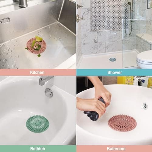 Hair Catcher Shower Drain Covers Protector, 5 Pack