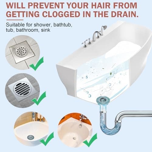 Hair Catcher Shower Drain Covers Protector, 5 Pack