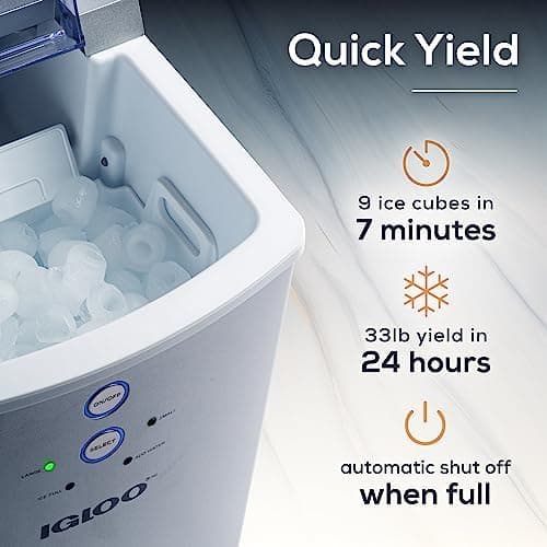 Igloo Electric Countertop Ice Maker Machine - Portable Silver
