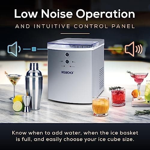 Igloo Electric Countertop Ice Maker Machine - Portable Silver