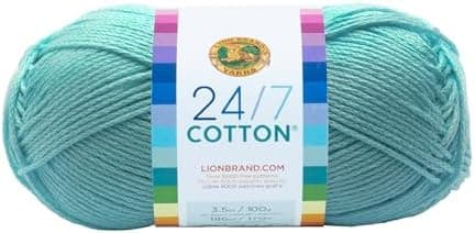 Lion Brand Yarn - 24/7 Cotton® Yarn, Aqua (1 Skein)