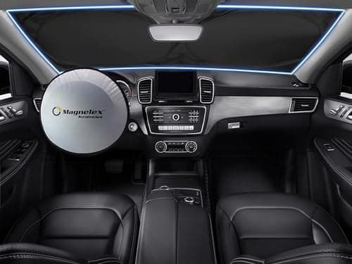 Magnelex Car Windshield Sunshade with Bonus Steering Wheel Sun Shade