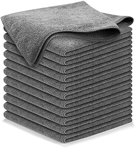 Microfiber Cleaning Cloth Grey - 12 Packs 12.6"x12.6"