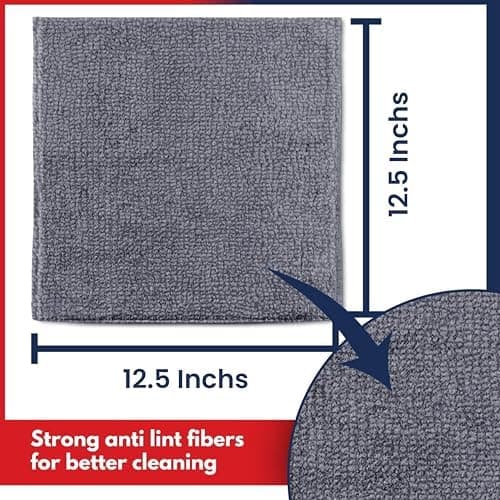 Microfiber Cleaning Cloth Grey - 12 Packs 12.6"x12.6"