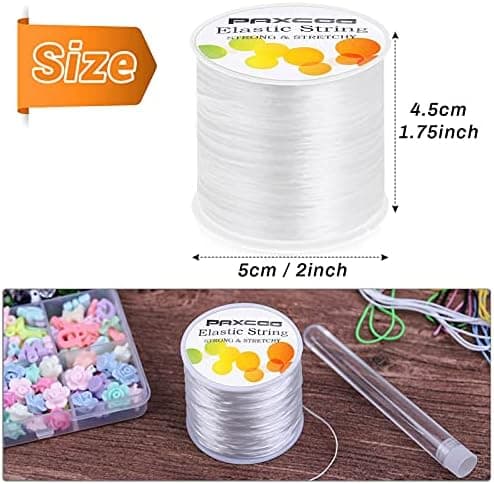 Paxcoo 1mm Elastic Bracelet String Cord for Jewelry Making