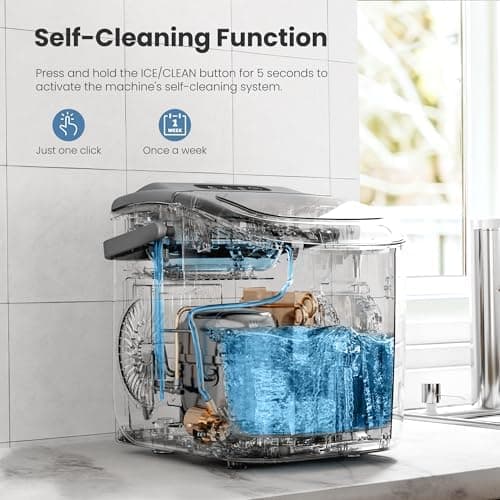 Portable Countertop Ice Maker, 9 Bullet Cubes in 6 Mins, 26Lbs/day