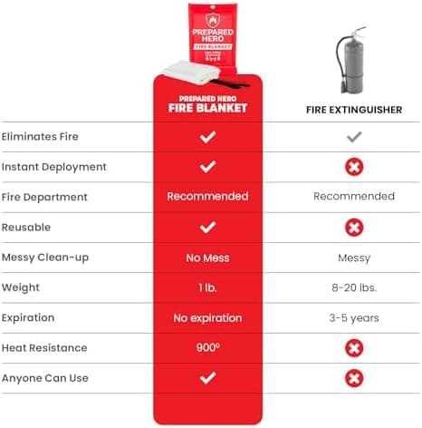 Prepared Hero Emergency Fire Blanket - 40” x 40”