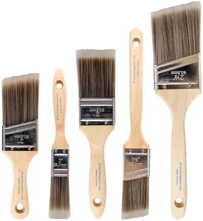 Pro Grade Paint Brush Set - 5-Piece Flat and Angle Brushes