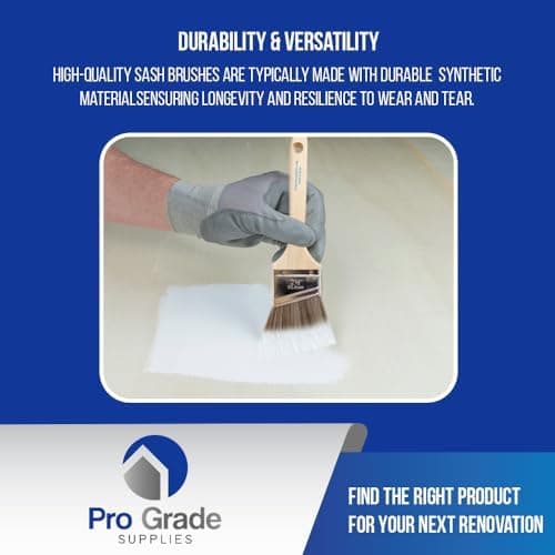 Pro Grade Paint Brush Set - 5-Piece Flat and Angle Brushes
