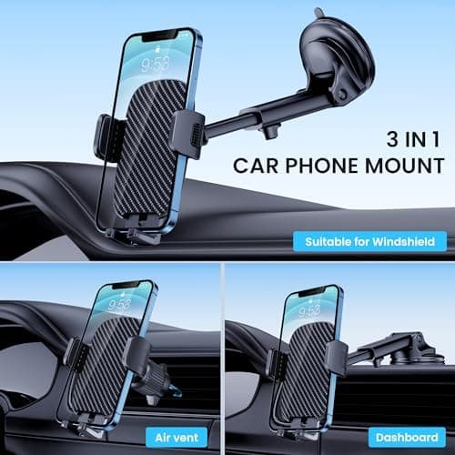 Qifutan Car Phone Holder Mount for Windshield/Dashboard/Vent