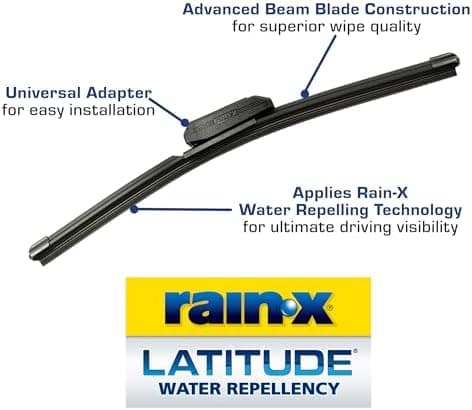 Rain-X Latitude 2-In-1 Water Repellent Wiper Blades, 22 Inch