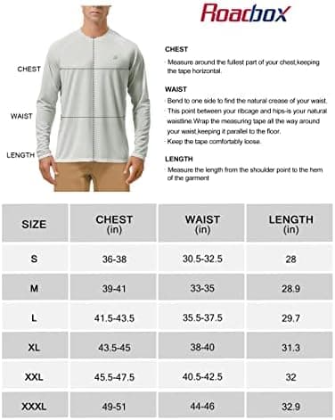 Roadbox Mens UPF 50+ UV Sun Protection Shirts