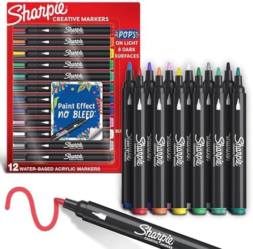 SHARPIE Creative Water-Based Acrylic Markers, 12 Count