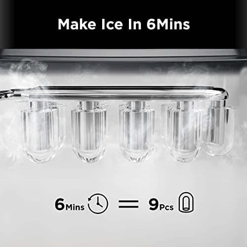 Silonn Ice Maker Countertop, 9 Cubes Ready in 6 Mins