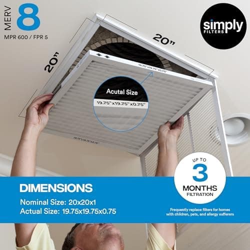 Simply Filters 20x20x1 MERV 8 Air Filter (6 Pack)