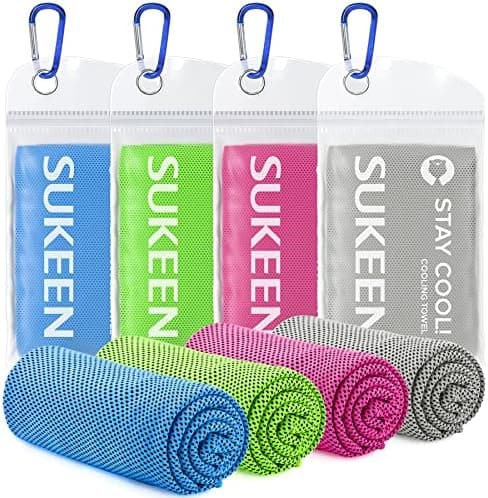 Sukeen 4 Pack Cooling Towels, Microfiber Ice Towels