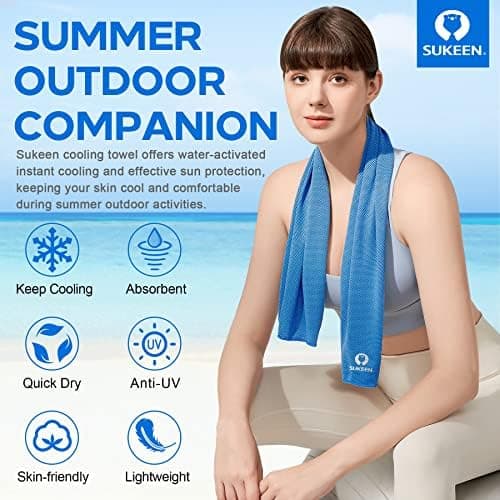 Sukeen 4 Pack Cooling Towels, Microfiber Ice Towels