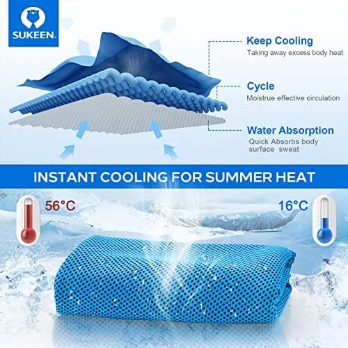 Sukeen 4 Pack Cooling Towels, Microfiber Ice Towels