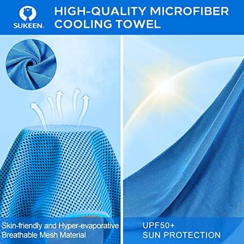 Sukeen 4 Pack Cooling Towels, Microfiber Ice Towels