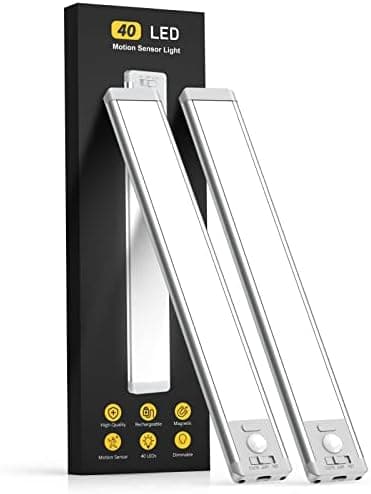 Under Cabinet Lights, 40 LED Rechargeable, Motion Sensor