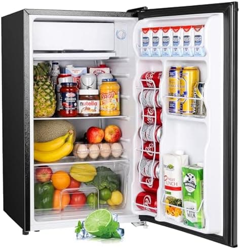 Upstreman 3.2 Cu.Ft Mini Fridge with Freezer, Single Door