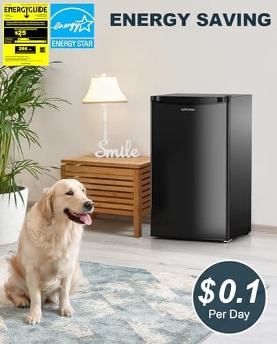 Upstreman 3.2 Cu.Ft Mini Fridge with Freezer, Single Door