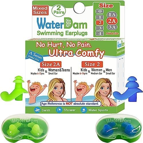WaterDam A-Series Ultra Comfy Swimming Ear Plugs
