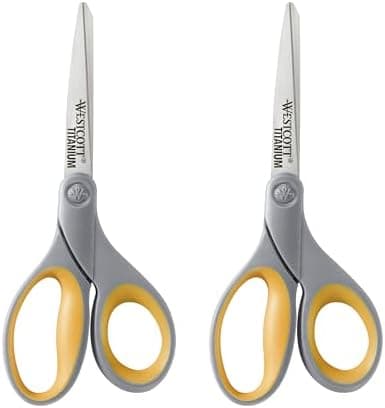 Westcott 13901 8-Inch Titanium Scissors, 2 Pack