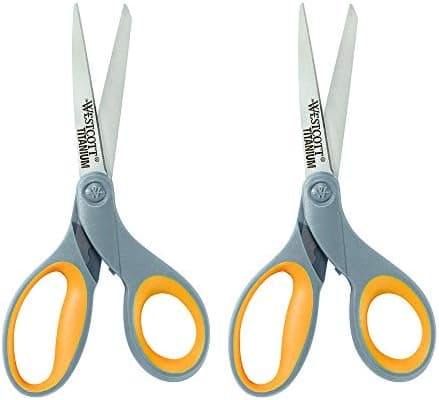 Westcott 13901 8-Inch Titanium Scissors, 2 Pack